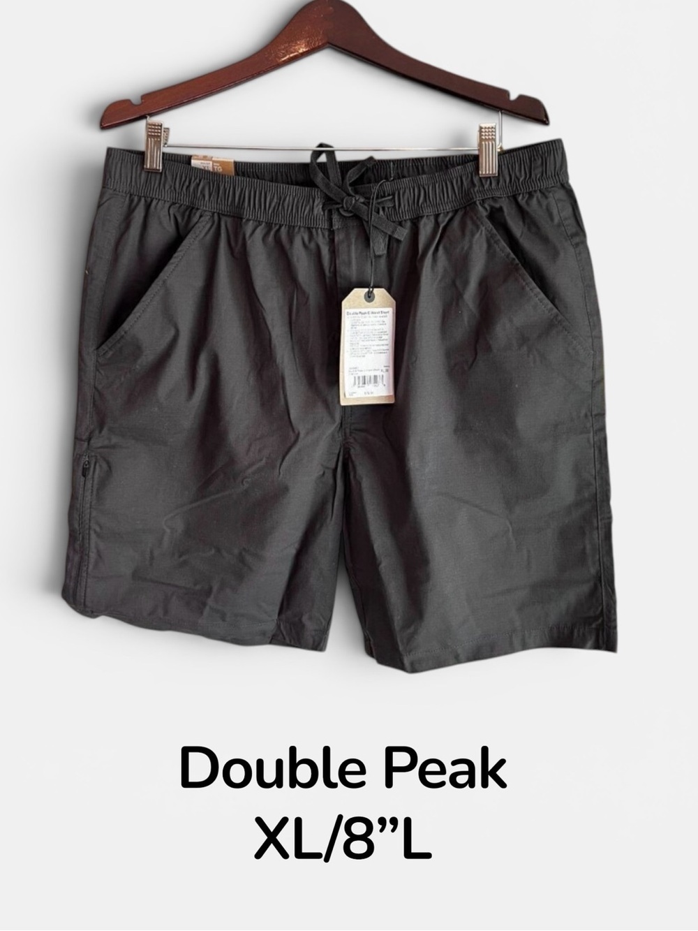 prAna Men's Double Peak E-Waist Everyday Hiking Short  XL/ 8"L in Charcoal Gray